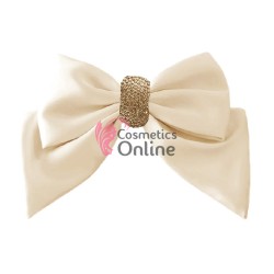 Accesoriu pentru decor par cu Fundita din satin si clema metalica TRD041PP Crem